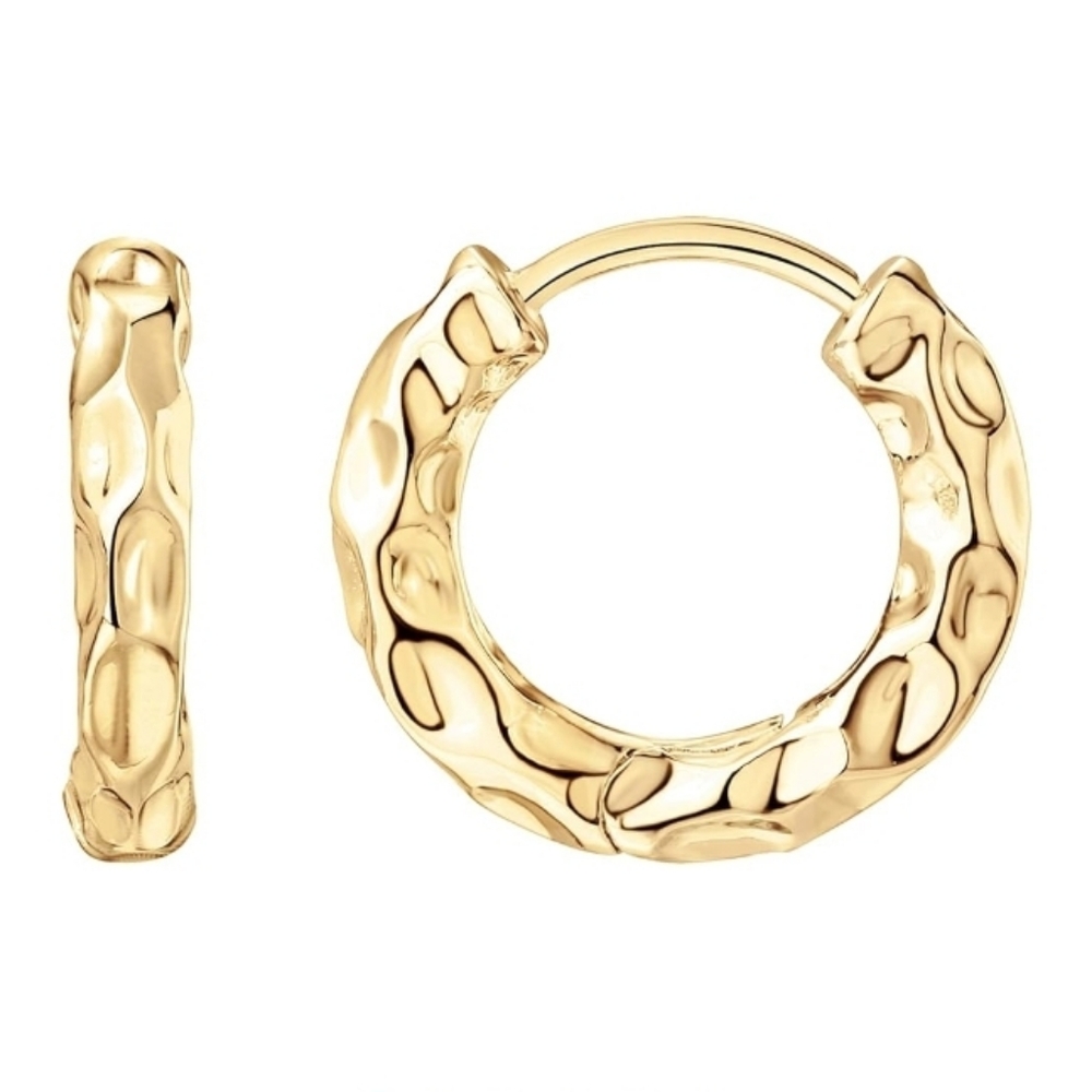 14K Gold Plated Chunky Huggie Hoop Earrings